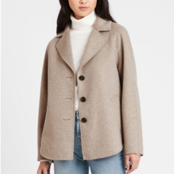 Banana Double Face Box Pleat Swing Coat - NWT - SZ Small - Picture 1 of 11